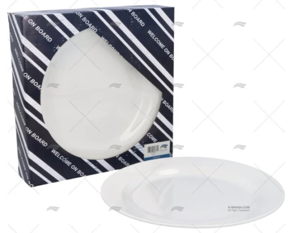 PLATO LLANO MELAMINA BLANCO ANTIDES. 6pc