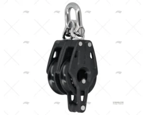 POLEA CONTROL 40mm DOBLE NEGRA LEWMAR