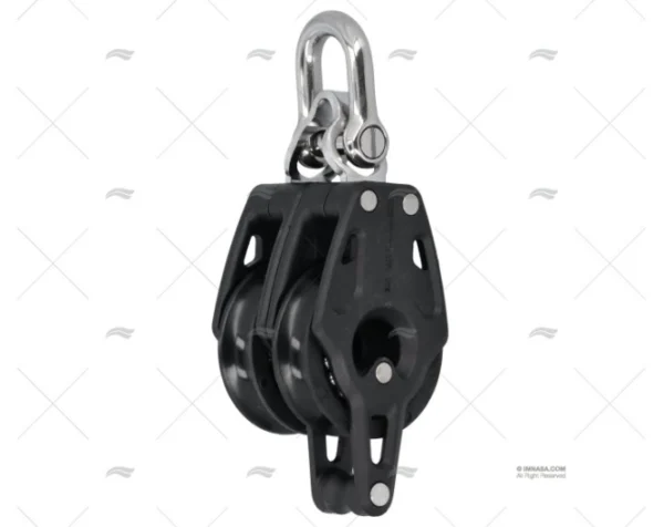 POLEA CONTROL 40mm DOBLE NEGRA LEWMAR