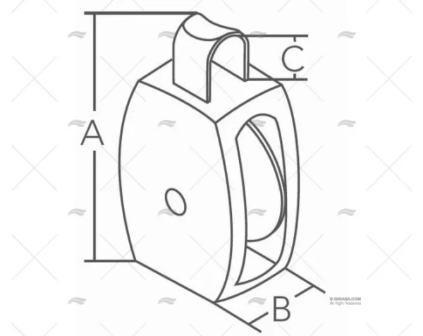 POLEA NYLON 25mm MARINE TOWN