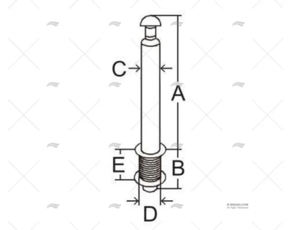 POSTE DESMONTABLE REMOLQUE SKI INOX MARINE TOWN