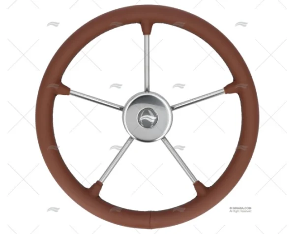 RUEDA 400mm PIEL MARRON COSTURA NEGRA IMNASA