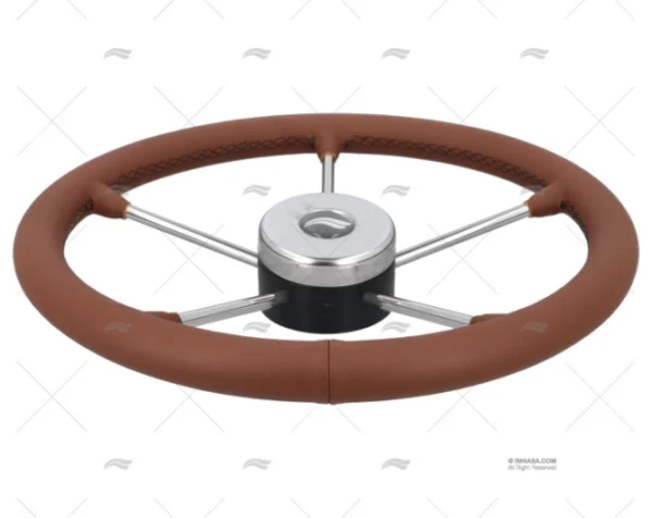 RUEDA 400mm PIEL MARRON COSTURA NEGRA IMNASA