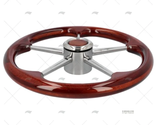 RUEDA TIMON 400mm 5R MADERA/INOX MOGANO SAVORETTI ARMANDO