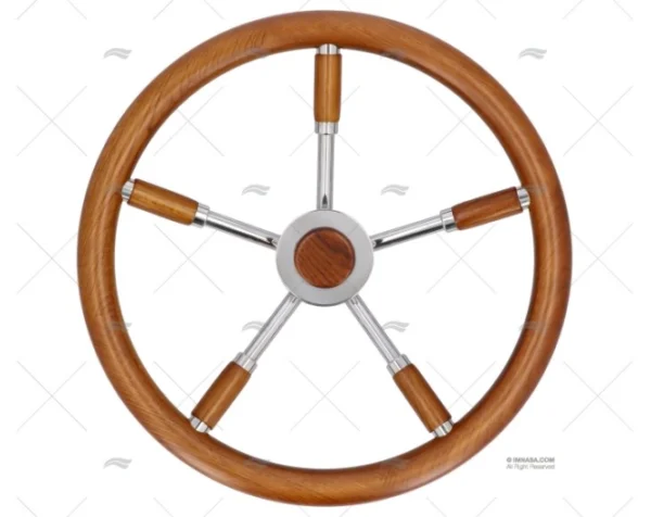 RUEDA TIMON 400mm 5R MADERA/INOX SAVORETTI ARMANDO