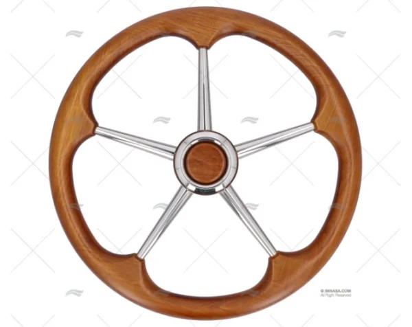 RUEDA TIMON 400mm 5R MADERA/INOX T80/40 SAVORETTI ARMANDO
