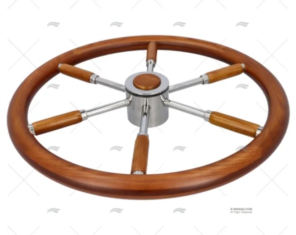 RUEDA TIMON 500mm 6R MADERA/INOX SAVORETTI ARMANDO