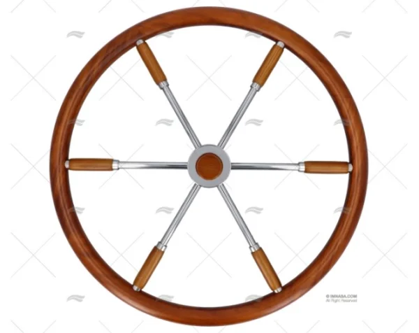RUEDA TIMON 600mm 6R MADERA/INOX SAVORETTI ARMANDO