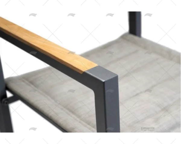 SILLA DIRECTOR CUADRADA DE ALUMINIO NEGR ARC MARINE