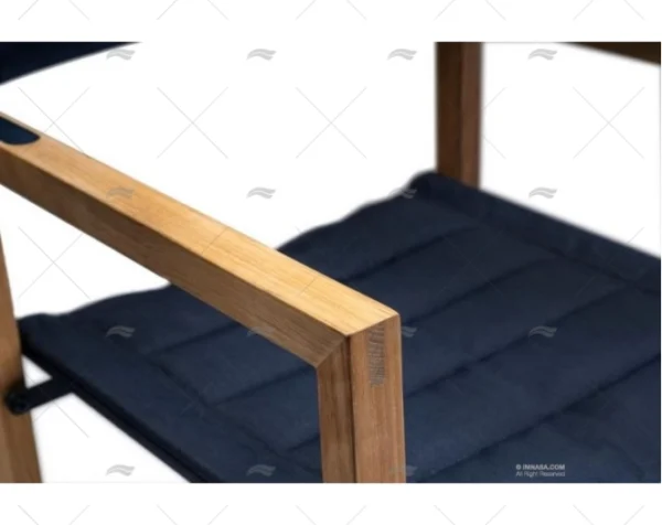 SILLA DIRECTOR CUADRADA TECA AZUL ARC MARINE