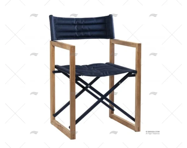 SILLA DIRECTOR CUADRADA TECA AZUL ARC MARINE
