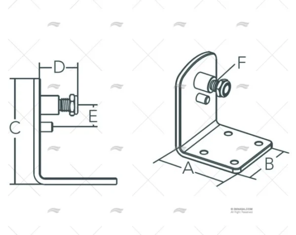 SOPORTE BRAZO SILLA INOX SS 316 MARINE TOWN