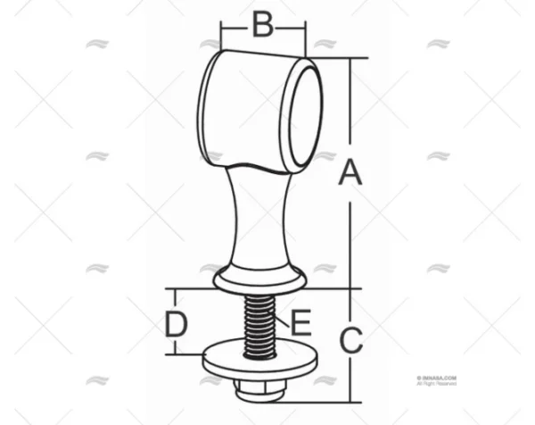 SOPORTE PASAMANO TERMINAL 1" INOX 316 MARINE TOWN