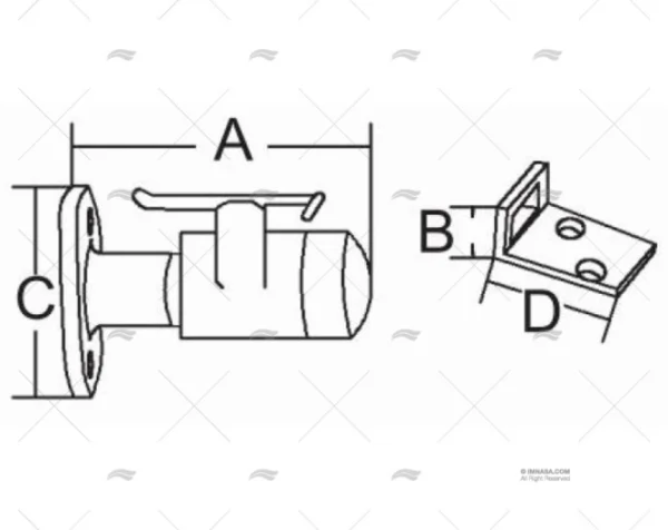 SUJETAPUERTA HORIZONTAL SS316 BLANCO MARINE TOWN