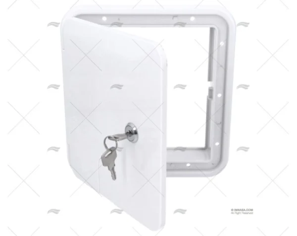 TAPA REGISTRO CON LLAVE GS BLANCA