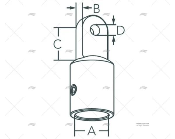 TERMINAL CAPOTA INOX SS316 19,3mm