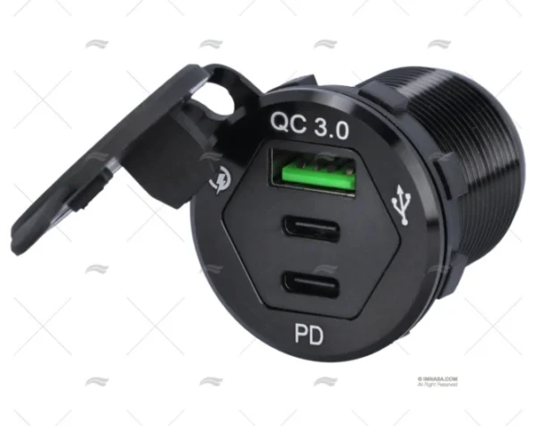 TOMA USB CARGA RAPIDA TIPO A/C 3 ENTRADA