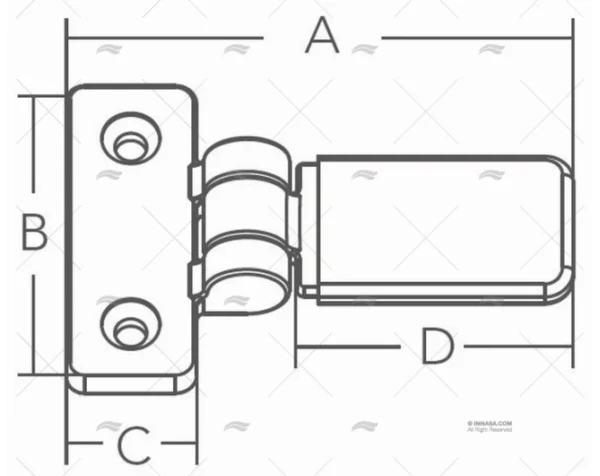 TOPE PUERTA SS316 71x48mm