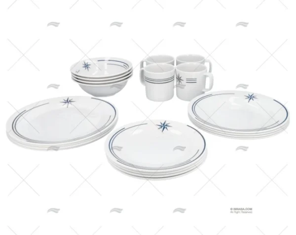 VAJILLA COMPLETA 20 PCS ROSA VIENTOS