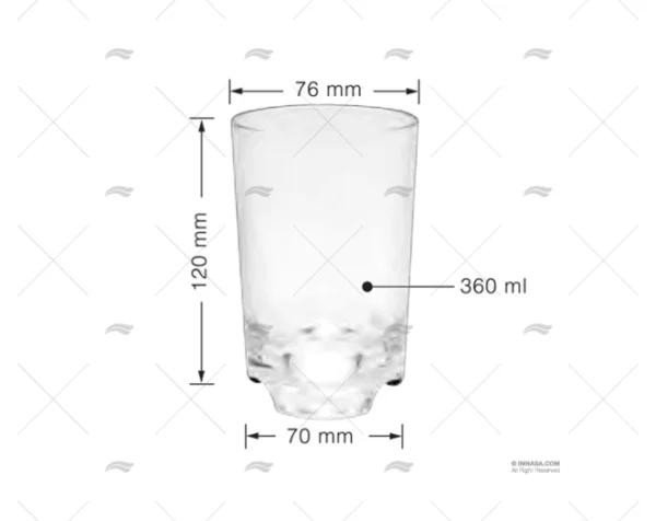 VASO AGUA 360ml 4pcs