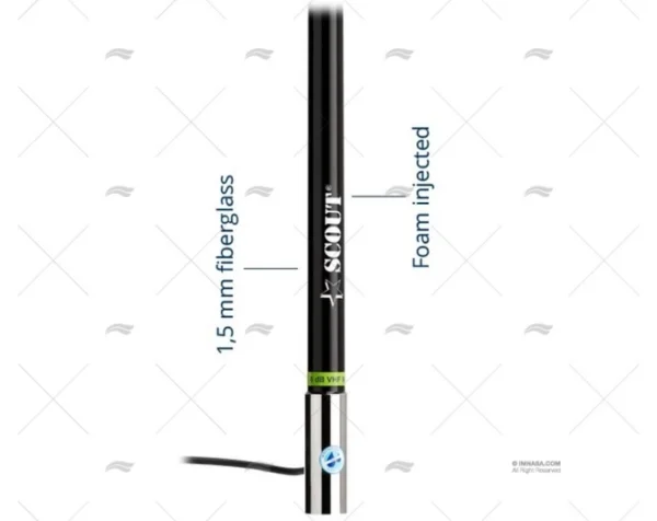 ANTENA VHF 2.40MT 6dB NEGRA SCOUT SCOUT