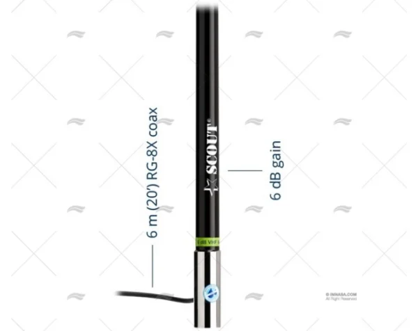 ANTENA VHF 2.40MT 6dB NEGRA SCOUT SCOUT