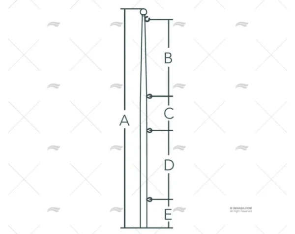 ASTA DE BANDERA INOX SS 304 19mm