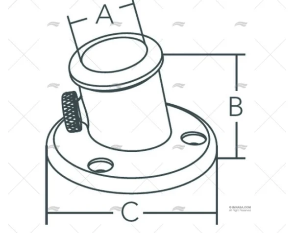 BASE ASTA BANDERA INOX SS 316 25mm