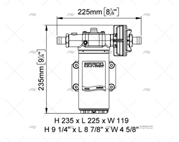 BOMBA AGUA 12V 1800L/H MARCO