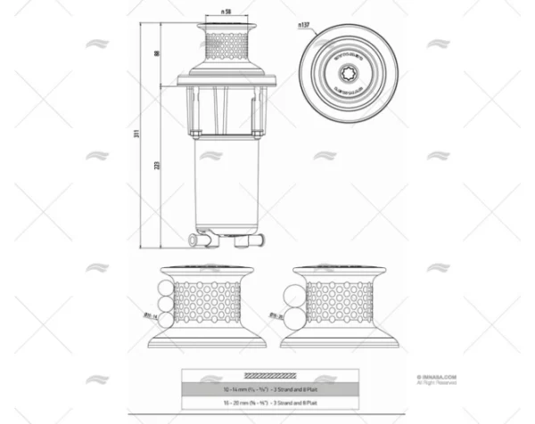 CABRESTANTE E 800W 12V LW VX INOX IP67 LEWMAR