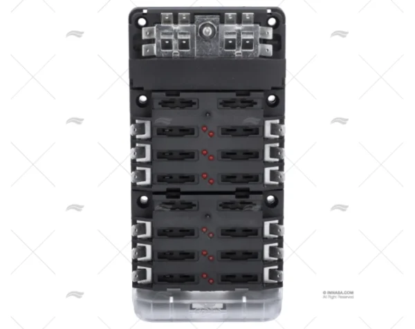 CAJA PORTA FUSIBLES 12P + BUSBAR CONEX.