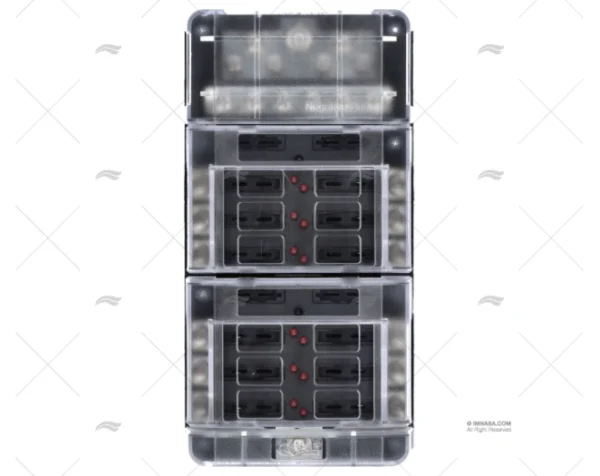 CAJA PORTA FUSIBLES 12P + BUSBAR