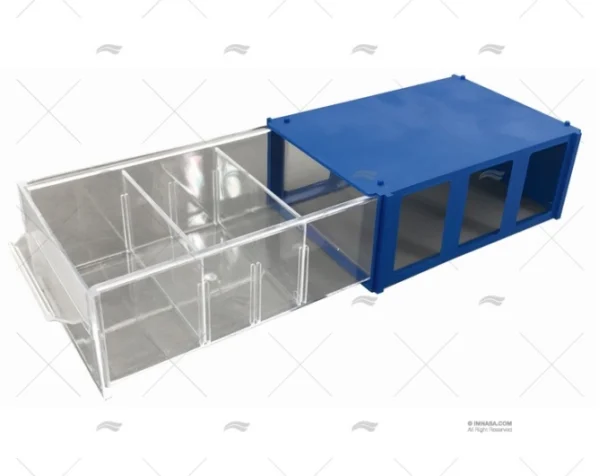 CAJA PORTAOBJETOS AZUL 1C.14.5X9.5X5.5C