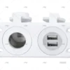 CLAVIJA COMBO MECHERO USB 12V BLANCO MARINCO