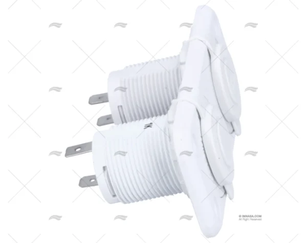 CLAVIJA COMBO MECHERO USB 12V BLANCO MARINCO