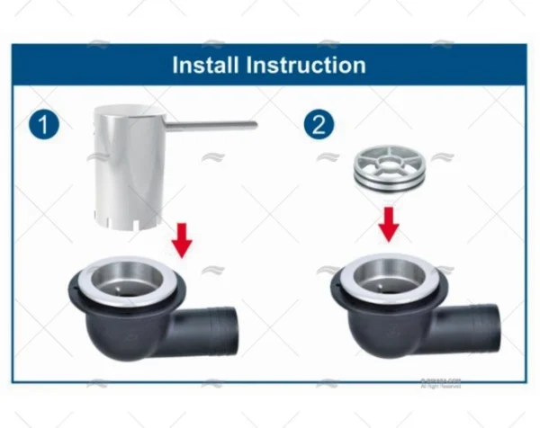 DESAGUE CODO 38mm PVC/INOX 316 ANTIRETO MARINE TOWN