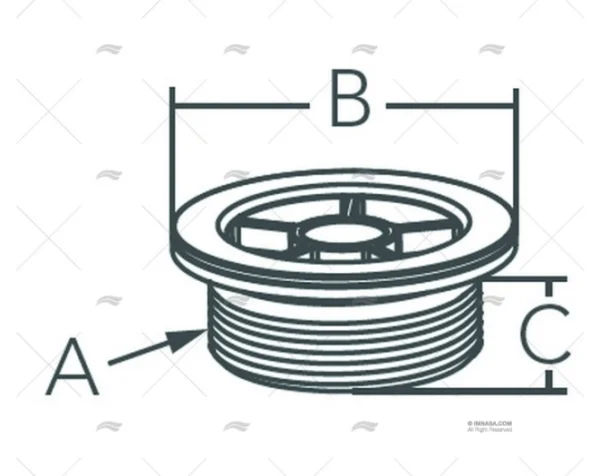 DESAGUE RECTO 1-1/2" INOX SS316 USA MARINE TOWN
