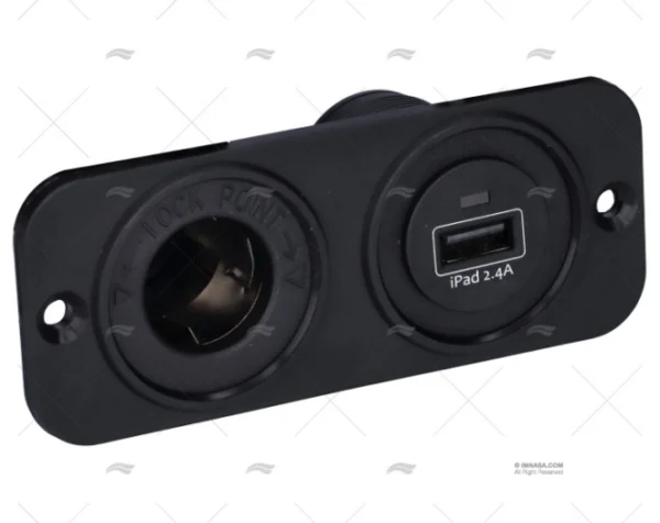 DOBLE MECHERO USB MARINE 12V