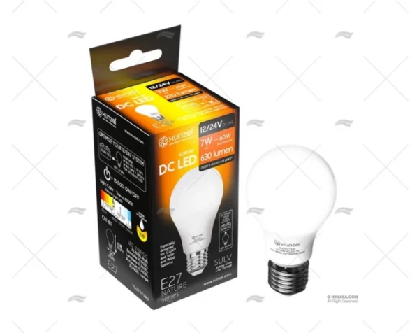 LAMPARA E27 12/24V LED 7W 60X110 NATURE XUNZEL