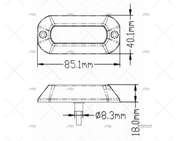 LUZ SUMERGIBLE AZUL 12V POLYMER
