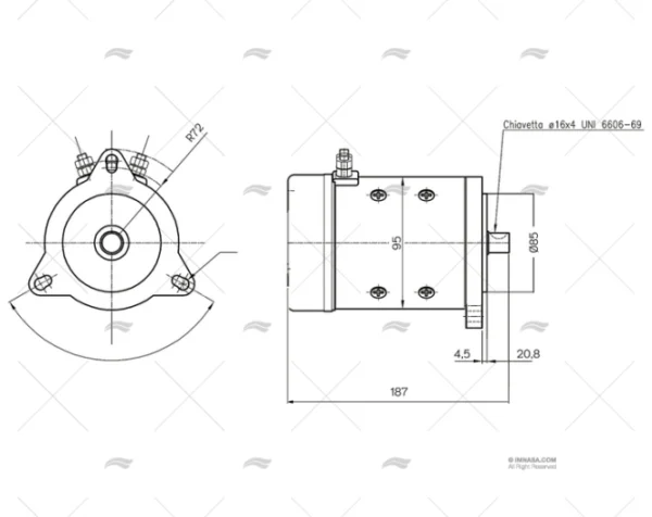 MOTOR 12V 1000W MOLINETE CAYMAN-88 CIMA 1915