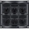 PANEL 6 POS 12V 20A NEGRO 5x107mm BEP
