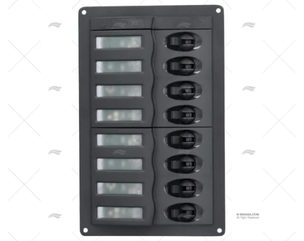 PANEL 8 POS VERTICAL 12V GRIS BEP