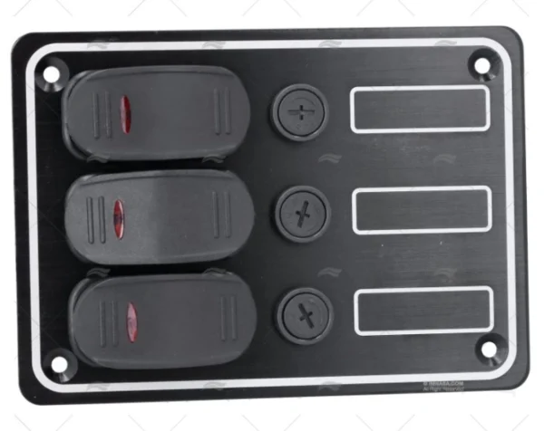 PANEL ELECTRICO 3 BOTONES 3-3/4" NEGRO