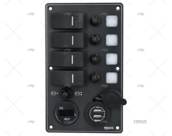 PANEL INT. 4P 12/24V 114x191x75mm USB+VL