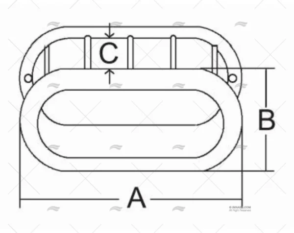 PASACASCO OVALADO C/VALVULA INOX 316 MARINE TOWN