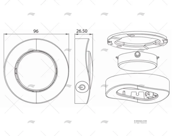 PLAFON BLANCO LUZ LED BLANCA MARINE TOWN