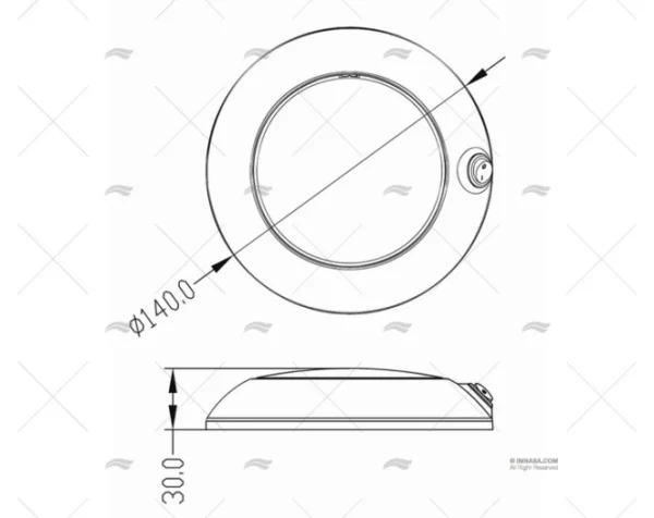 PLAFON DE SUPERFICIE LED 10-30V PVC