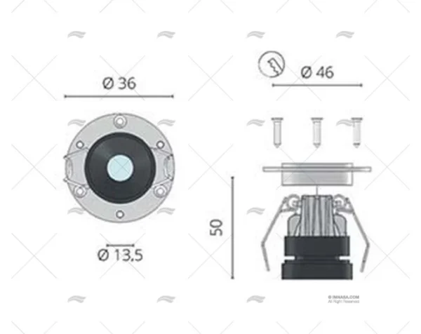 PLAFON EMPOTRABLE LED NEGRO 10/30W 3W FORESTI SUARDI