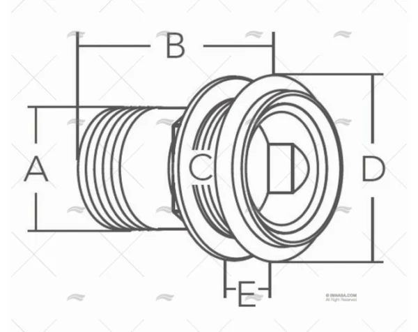 SALIDA DE ESCAPE 64mm INOX 316 MARINE TOWN